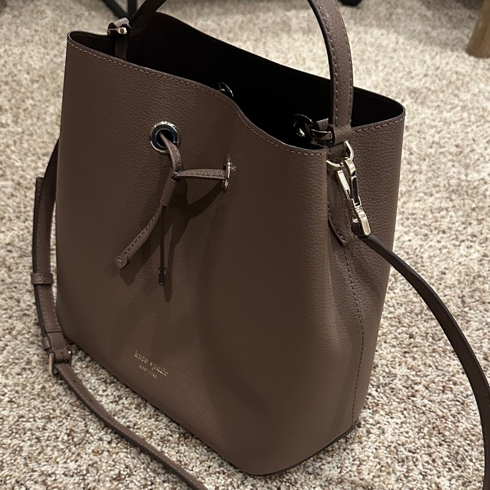 Kate Spade Brown/Taupe Leather Bucket Bag